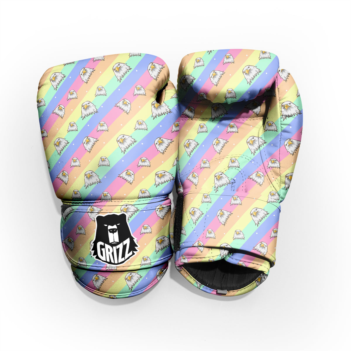 Cute Eagle Rainbow Print Pattern Pro Boxing Glove