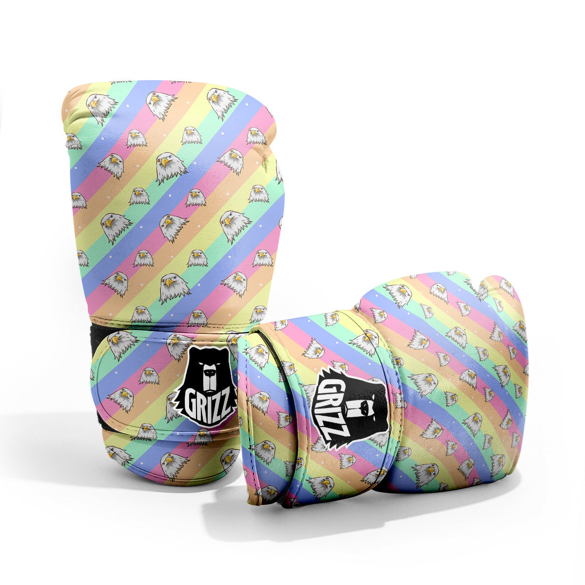 Cute Eagle Rainbow Print Pattern Pro Boxing Glove