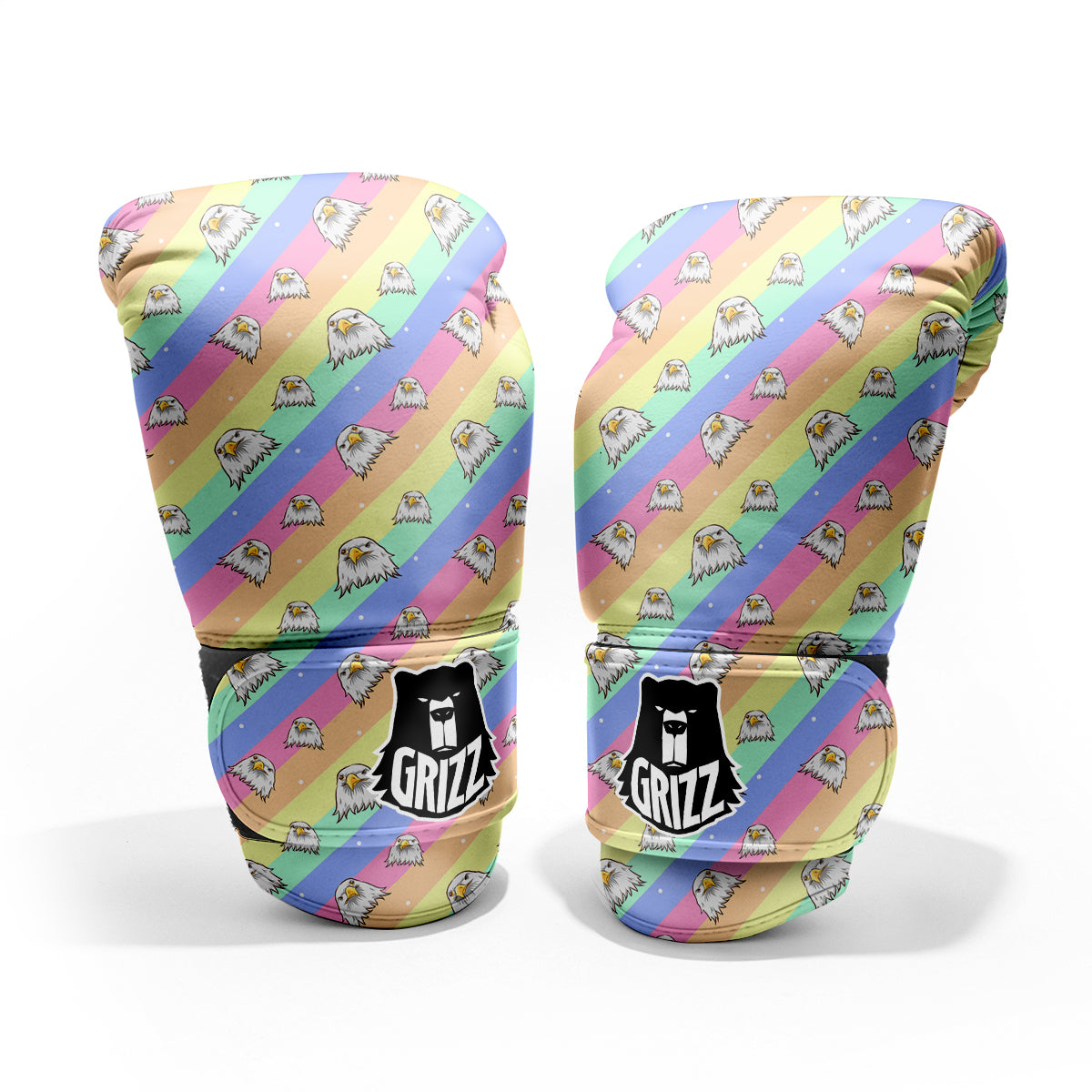 Cute Eagle Rainbow Print Pattern Pro Boxing Glove