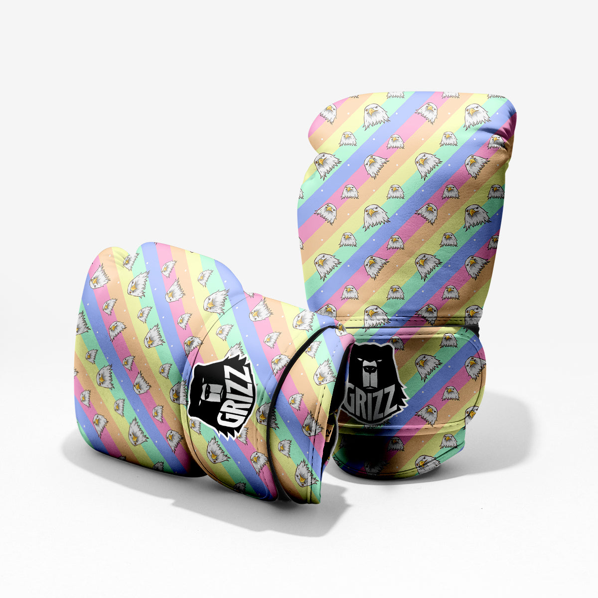 Cute Eagle Rainbow Print Pattern Pro Boxing Glove