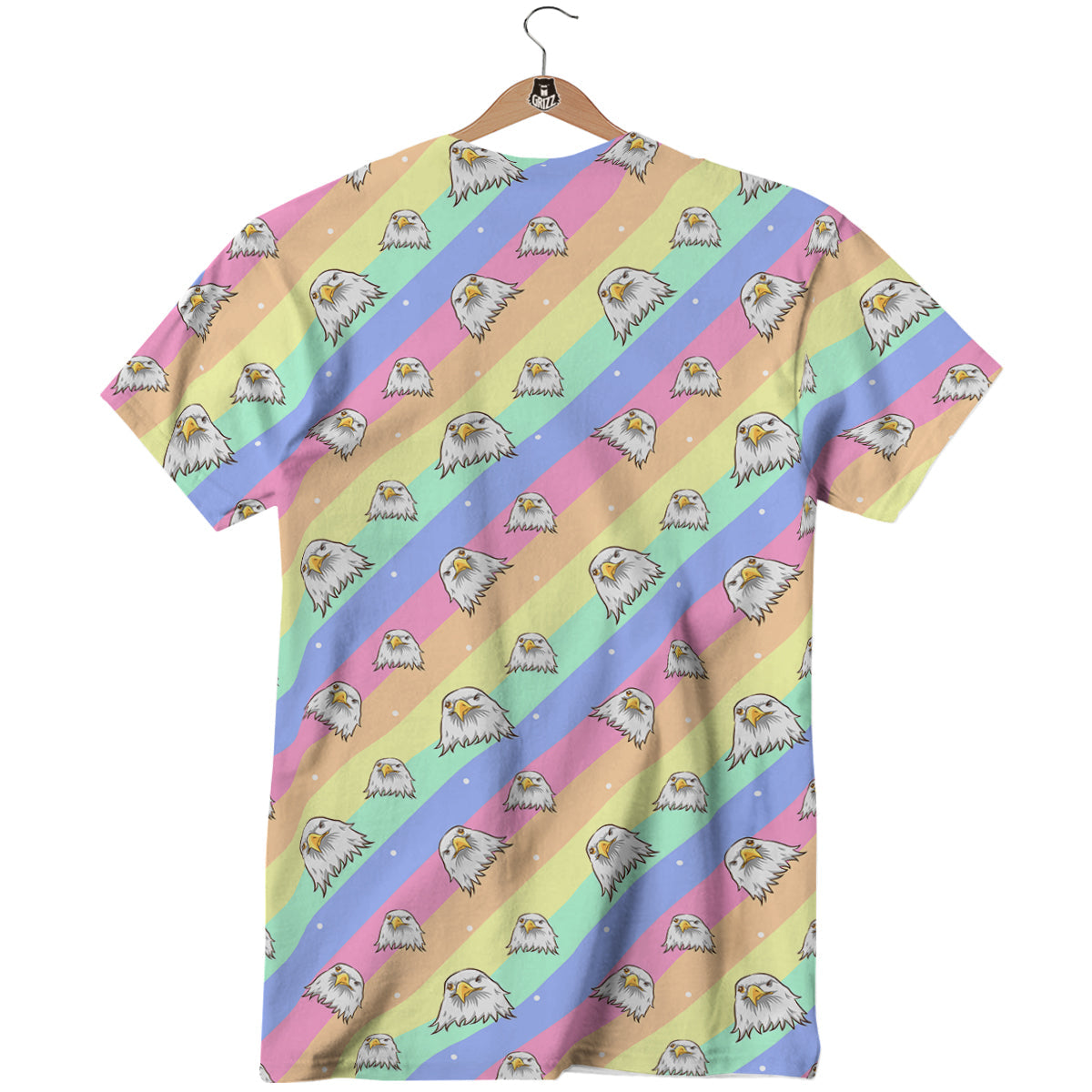 Cute Eagle Rainbow Print Pattern T-Shirt-grizzshop