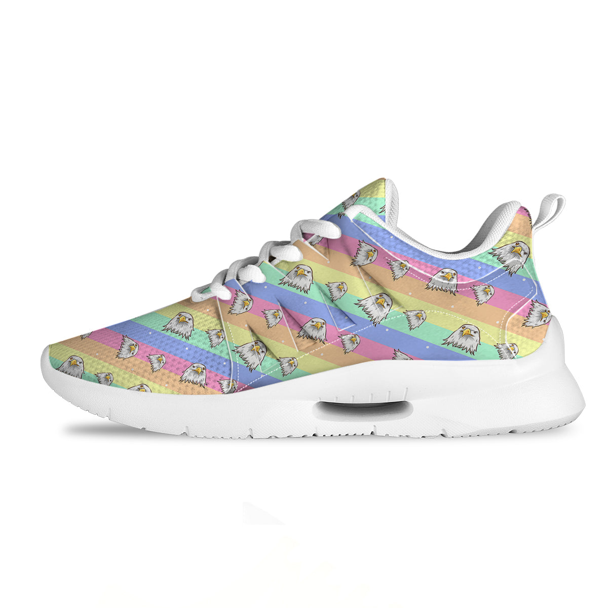 Cute Eagle Rainbow Print Pattern Tennis Shoes-grizzshop