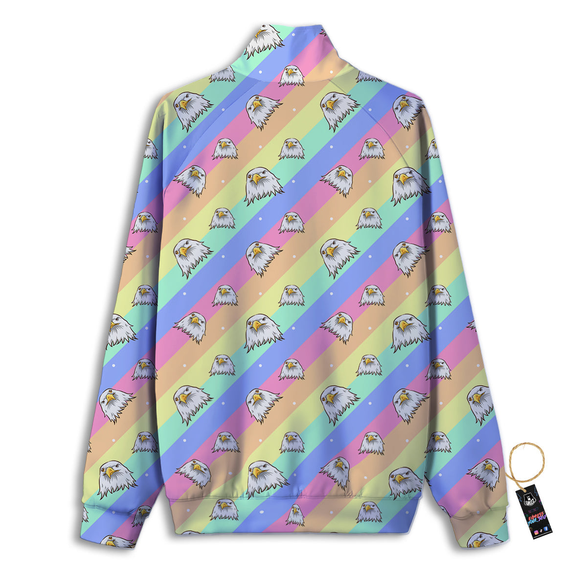 Cute Eagle Rainbow Print Pattern Track Jacket-grizzshop
