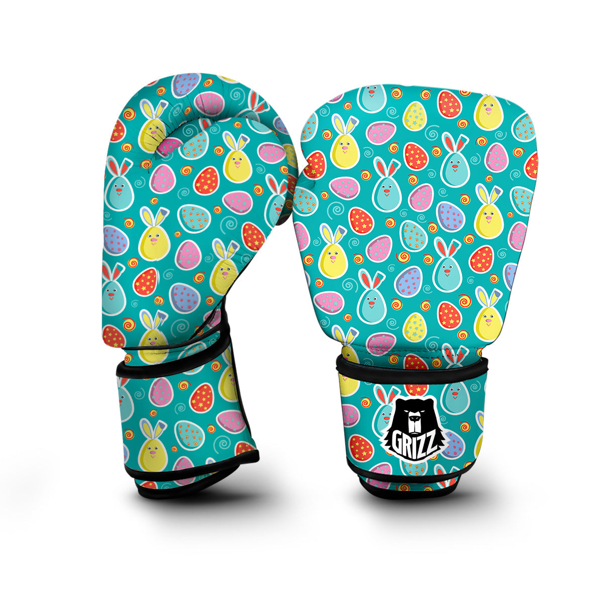 Cute Easter Egg Rabbit Colorful Print Pattern Boxing Gloves-grizzshop