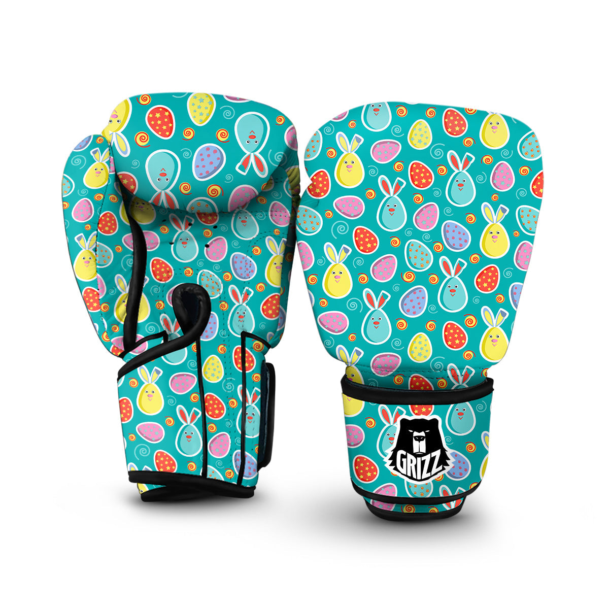 Cute Easter Egg Rabbit Colorful Print Pattern Boxing Gloves-grizzshop