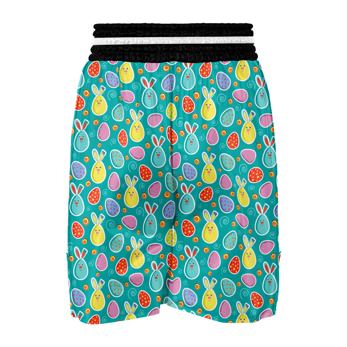 Cute Easter Egg Rabbit Colorful Print Pattern Boxing Shorts-grizzshop