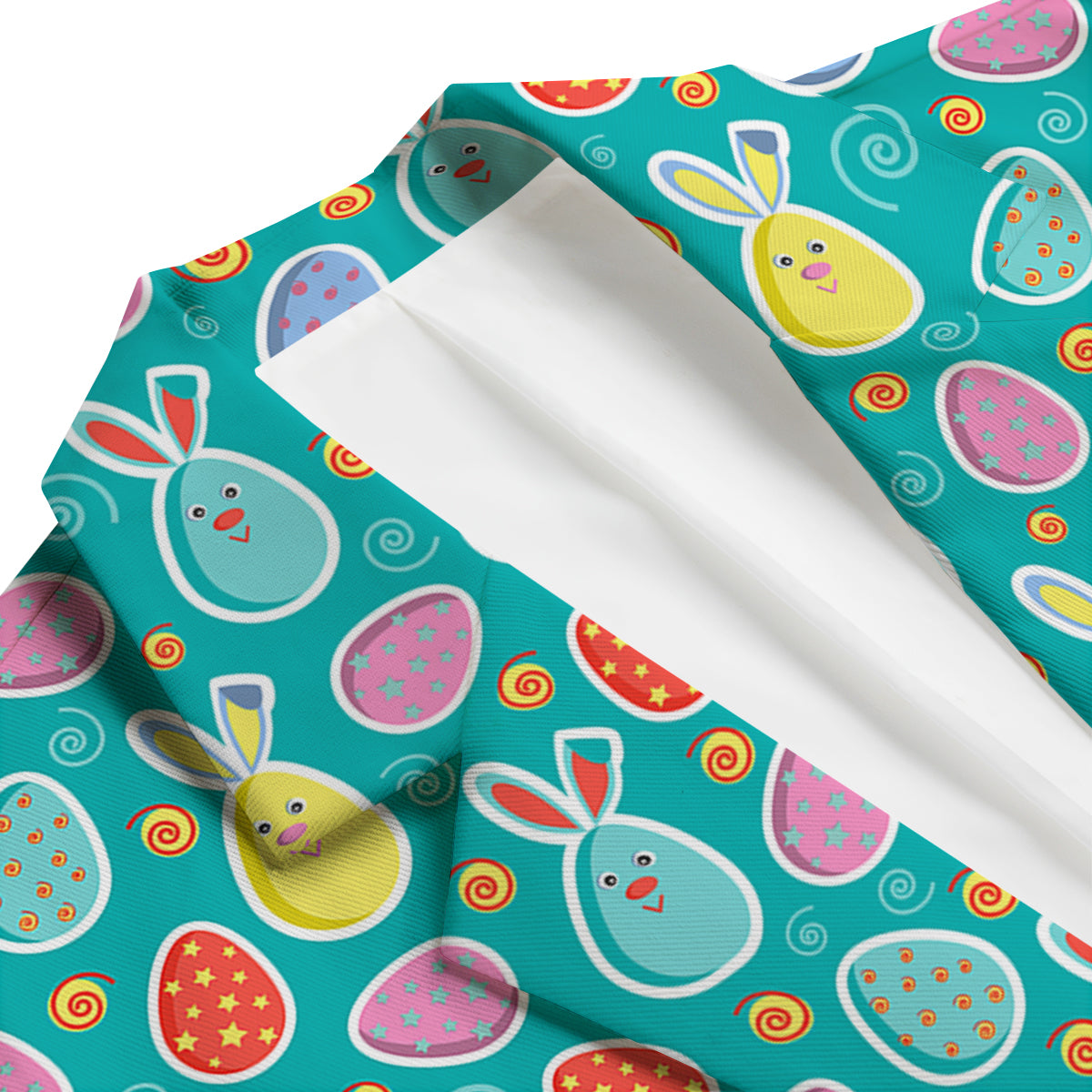 Cute Easter Egg Rabbit Colorful Print Pattern Men's Blazer-grizzshop