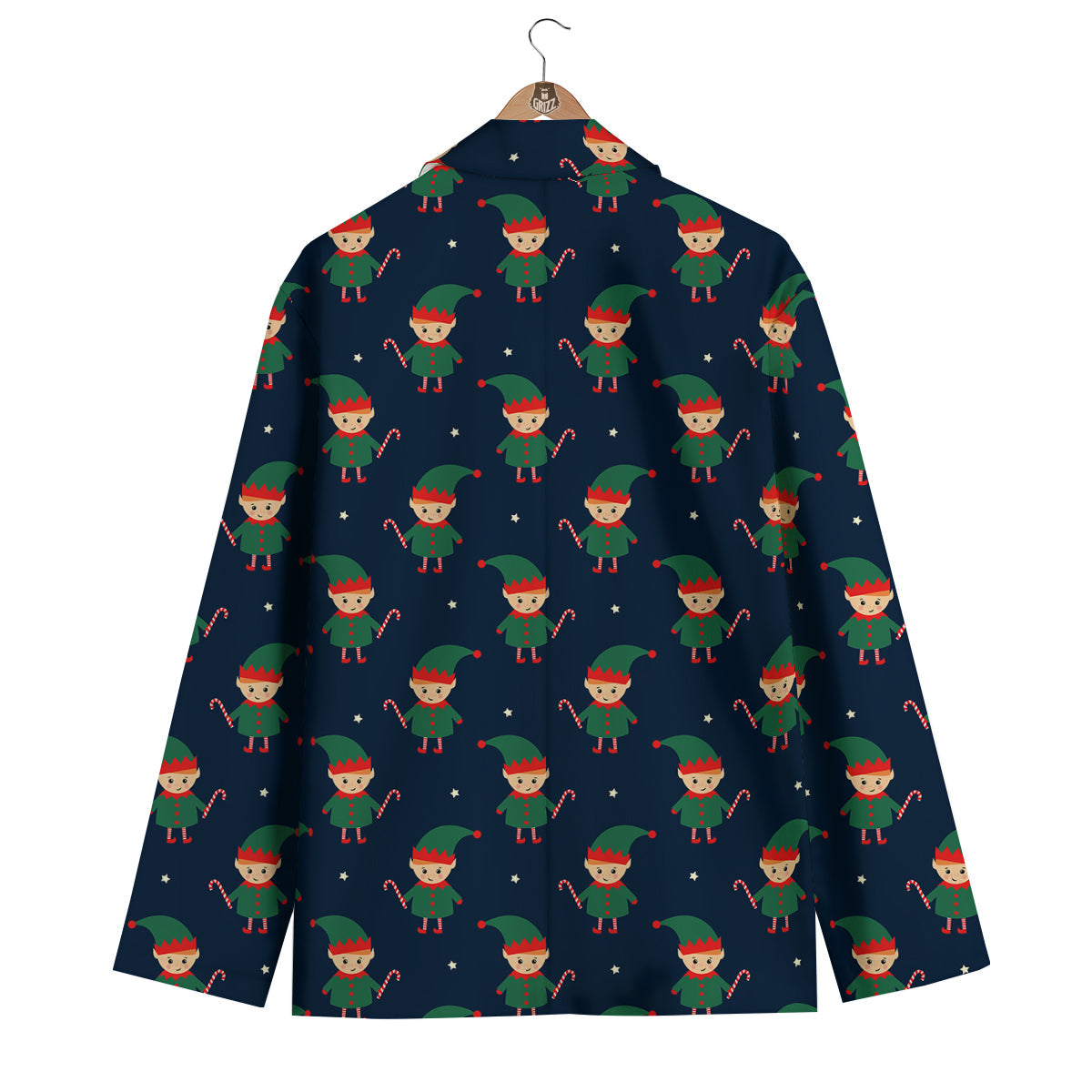 Cute Elf Print Pattern Men's Blazer-grizzshop