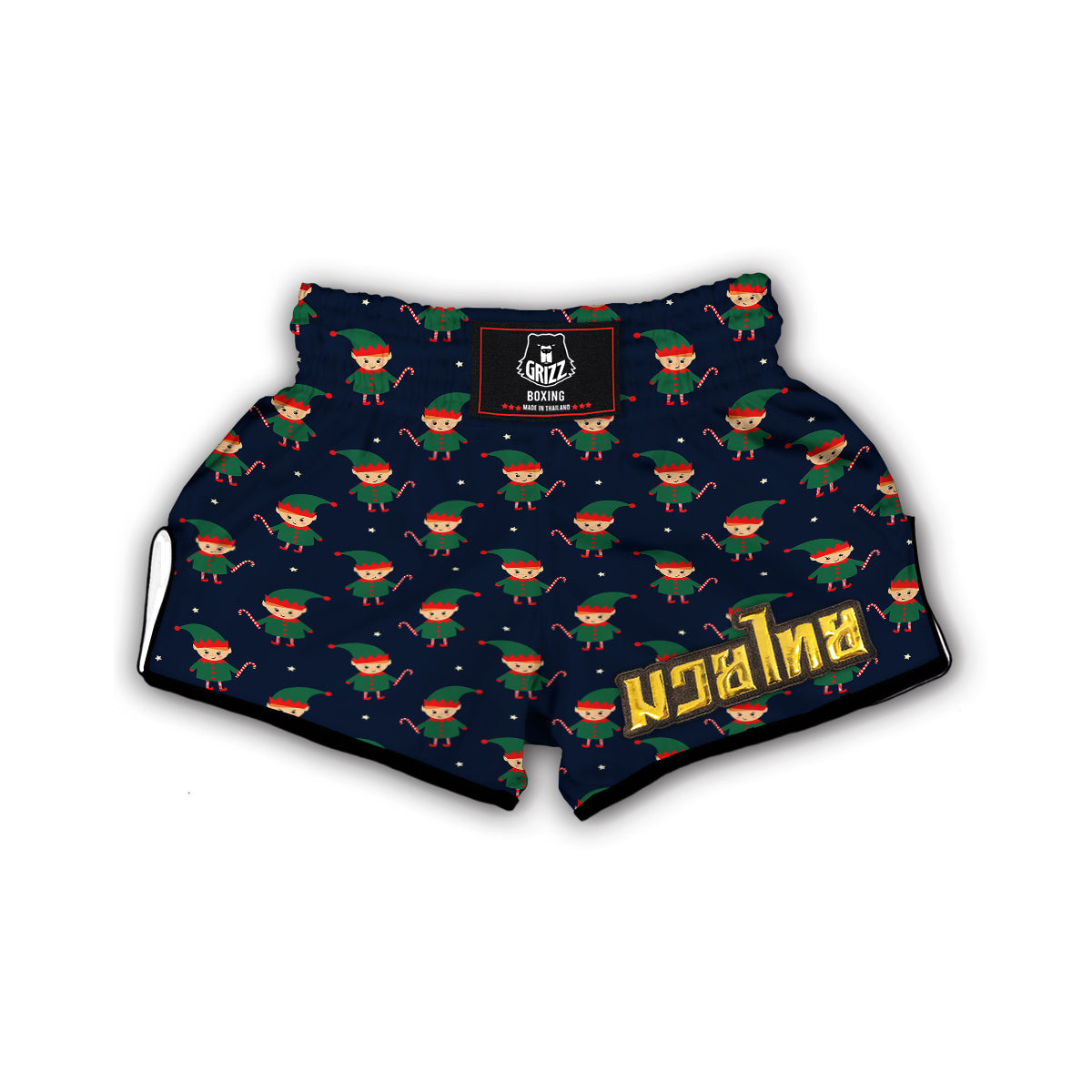 Cute Elf Print Pattern Muay Thai Boxing Shorts-grizzshop