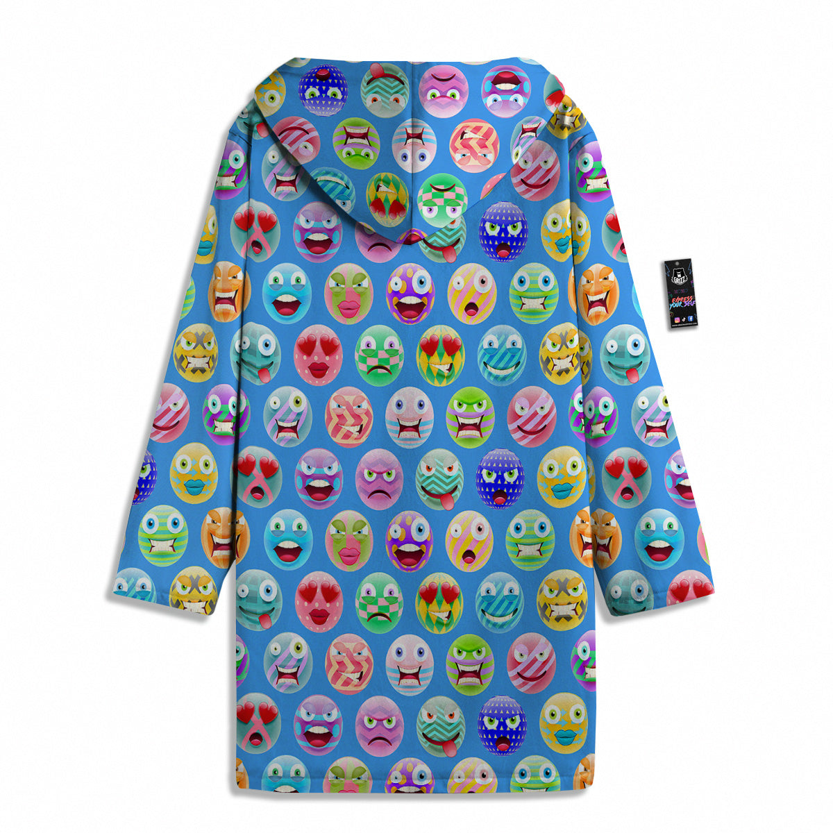 Cute Emoji Blue Print Pattern Men's Windbreaker Jacket-grizzshop