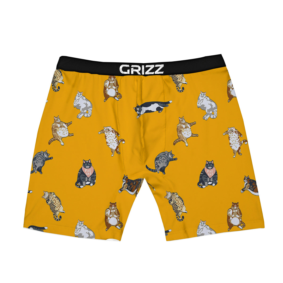 Cute Fat Cat Print Pattern Boxer Briefs-grizzshop