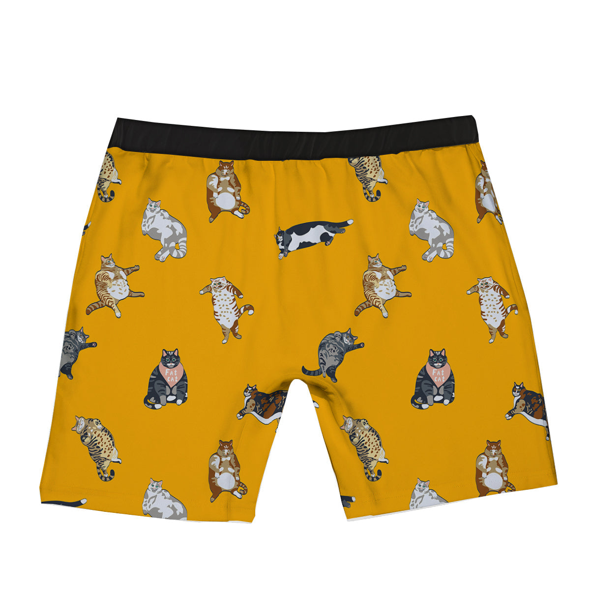 Cute Fat Cat Print Pattern Boxer Briefs-grizzshop