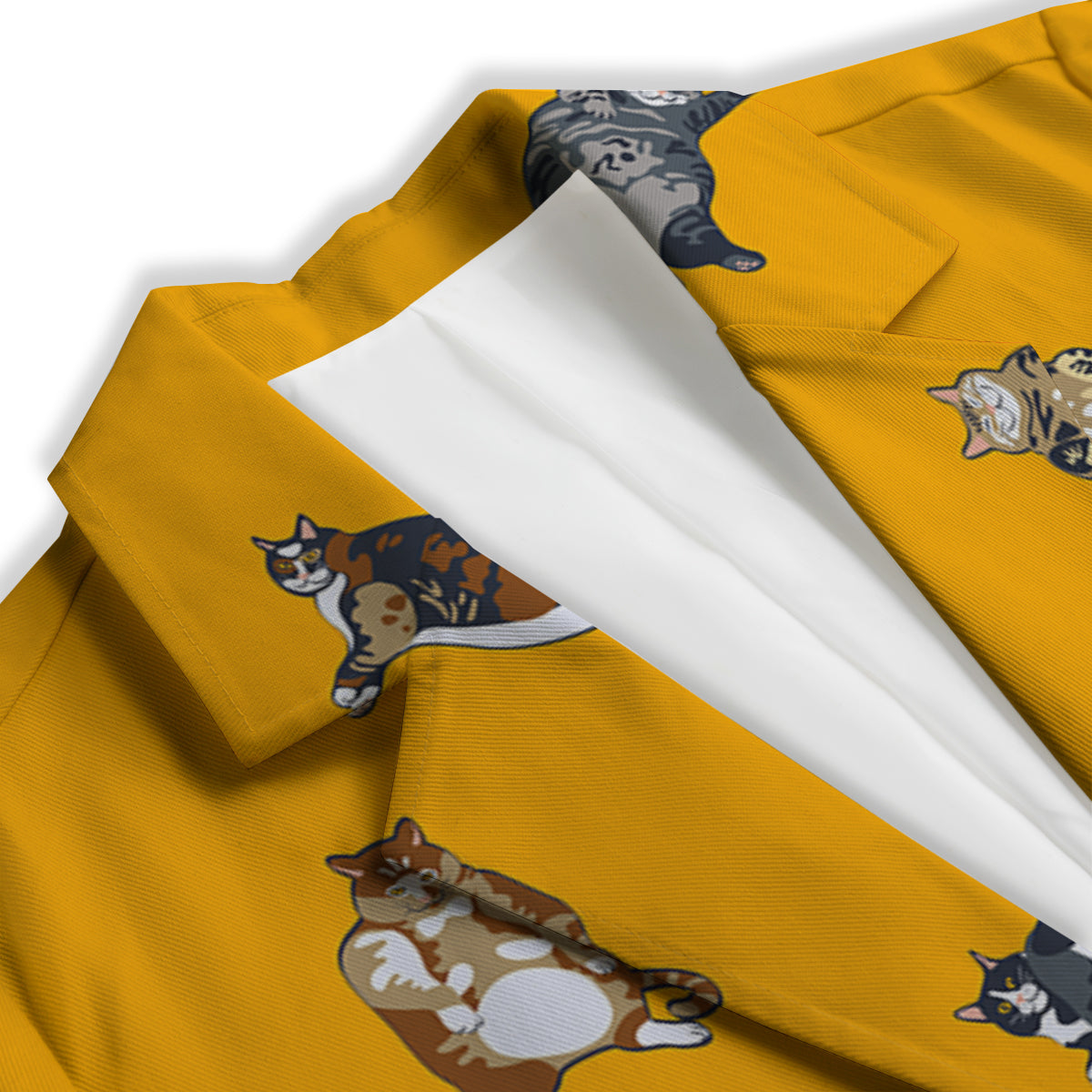 Cute Fat Cat Print Pattern Women's Blazer-grizzshop