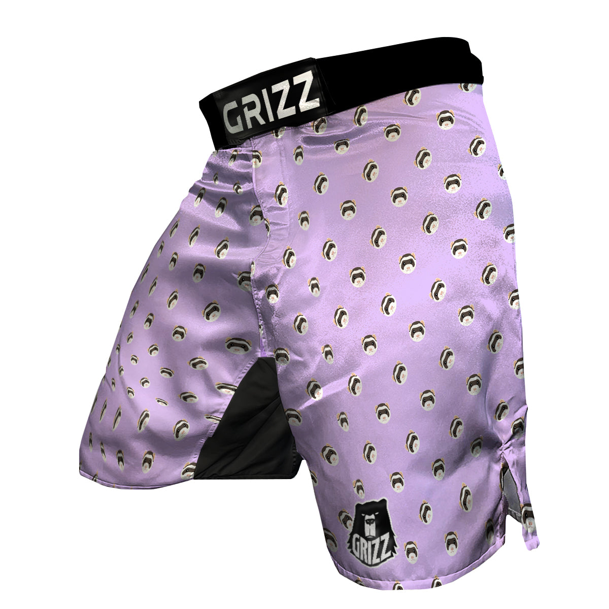 Cute Ferret Head Print Pattern MMA Shorts-grizzshop