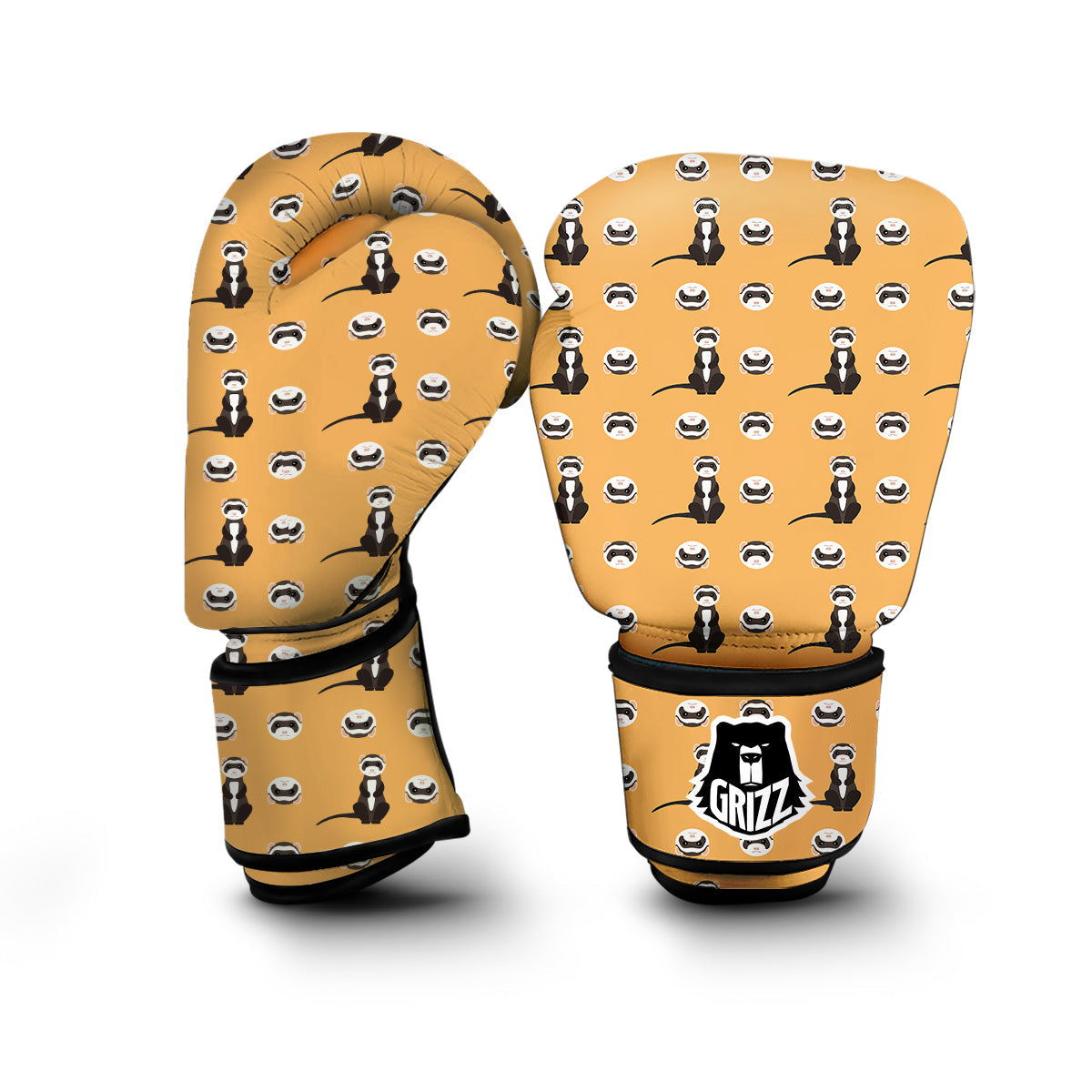 Cute Ferret Print Pattern Boxing Gloves-grizzshop