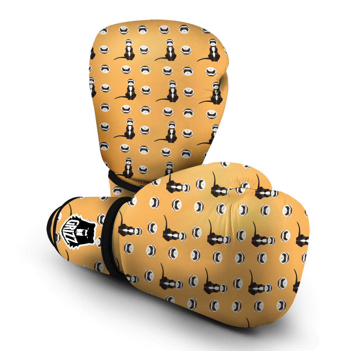 Cute Ferret Print Pattern Boxing Gloves-grizzshop