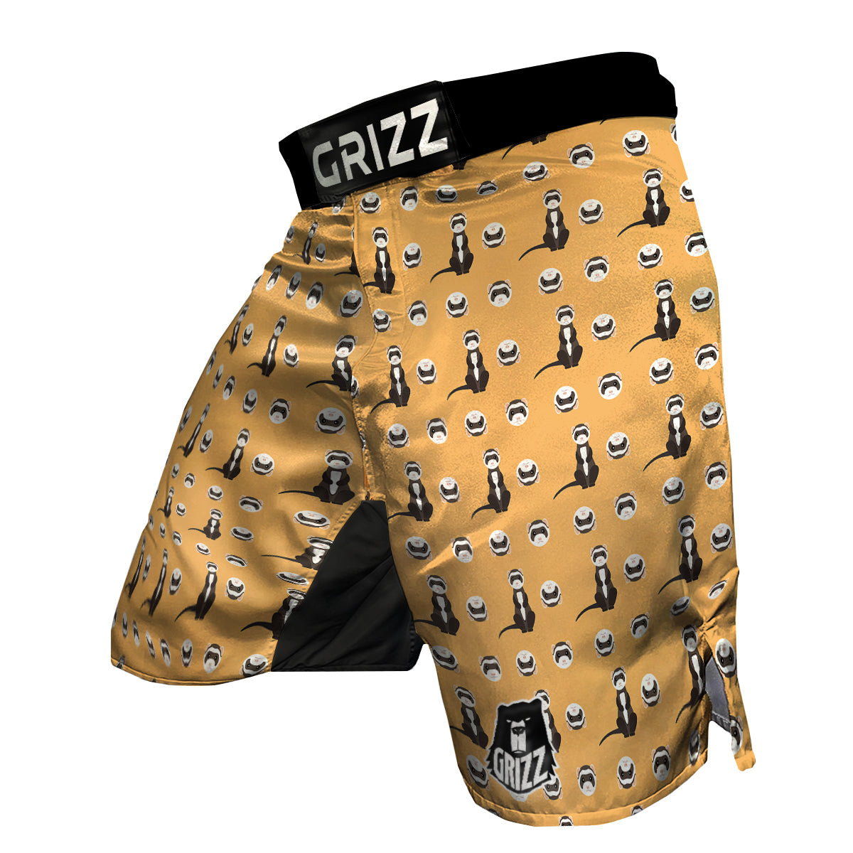 Cute Ferret Print Pattern MMA Shorts-grizzshop