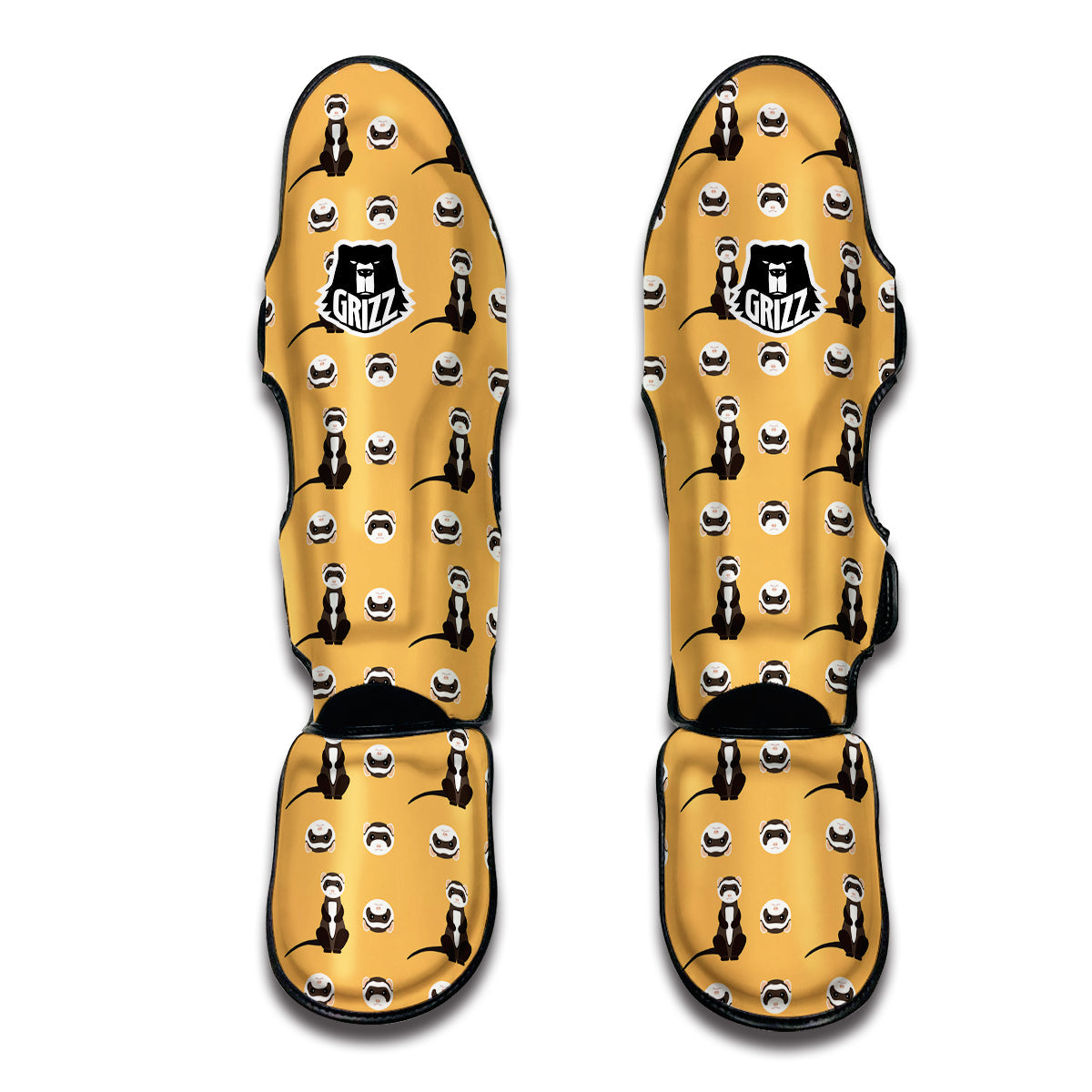 Cute Ferret Print Pattern Muay Thai Shin Guards-grizzshop