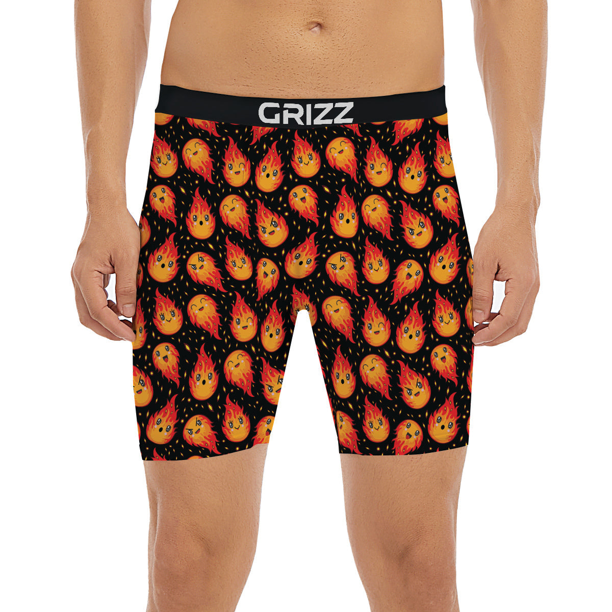 Cute Fire Cartoons Print Pattern Boxer Briefs-grizzshop