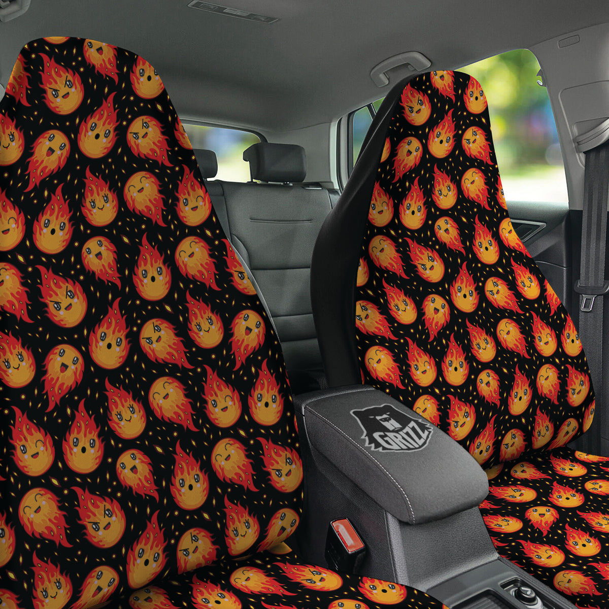 Cute Fire Cartoons Print Pattern Car Seat Covers-grizzshop
