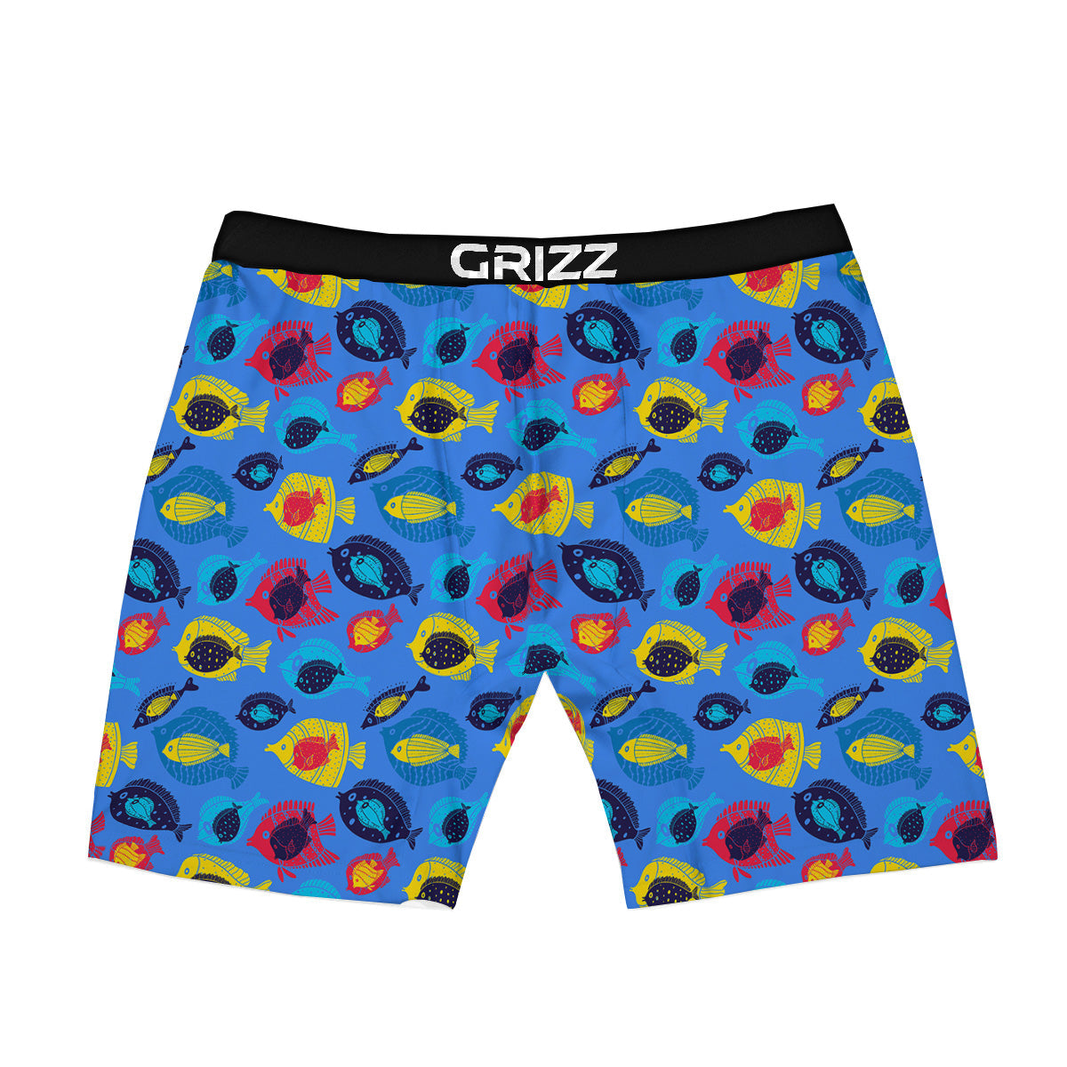 Cute Fish Colorful Blue Print Pattern Boxer Briefs-grizzshop