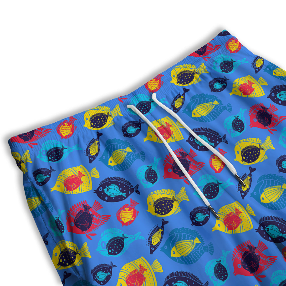 Cute Fish Colorful Blue Print Pattern Men's Athletic Shorts