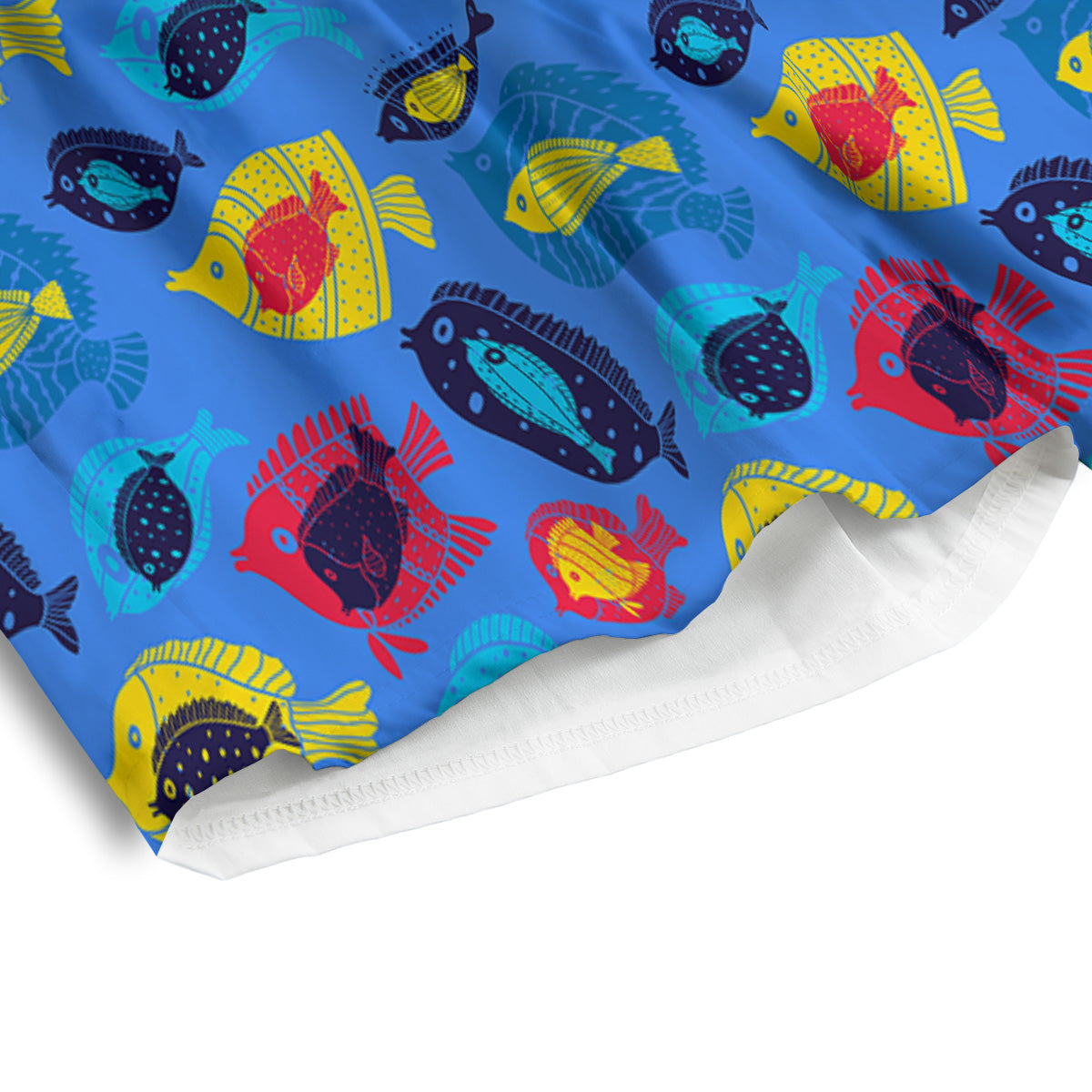 Cute Fish Colorful Blue Print Pattern Men's Athletic Shorts