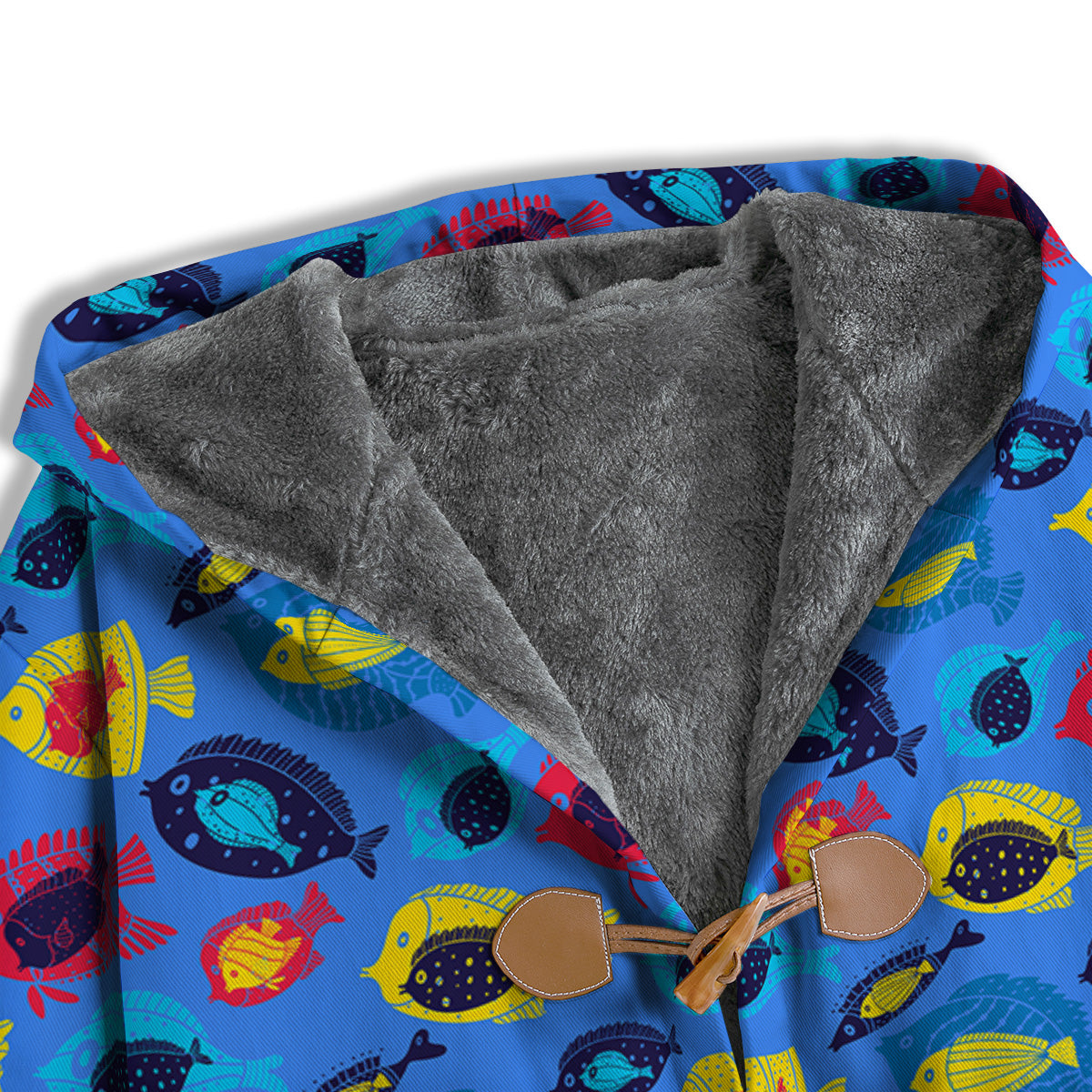 Cute Fish Colorful Blue Print Pattern Men's Windbreaker Jacket-grizzshop