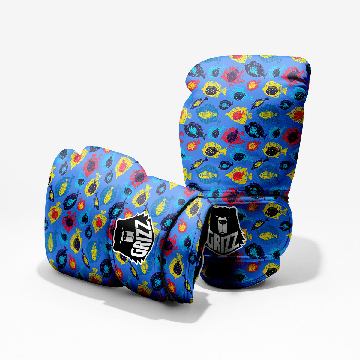 Cute Fish Colorful Blue Print Pattern Pro Boxing Glove