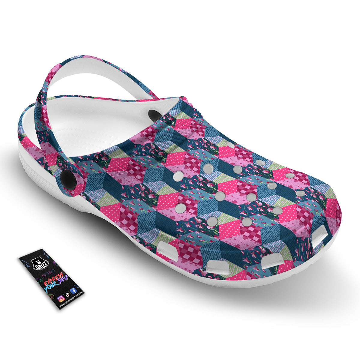 Cute Floral Patchwork Print Pattern Clog-grizzshop