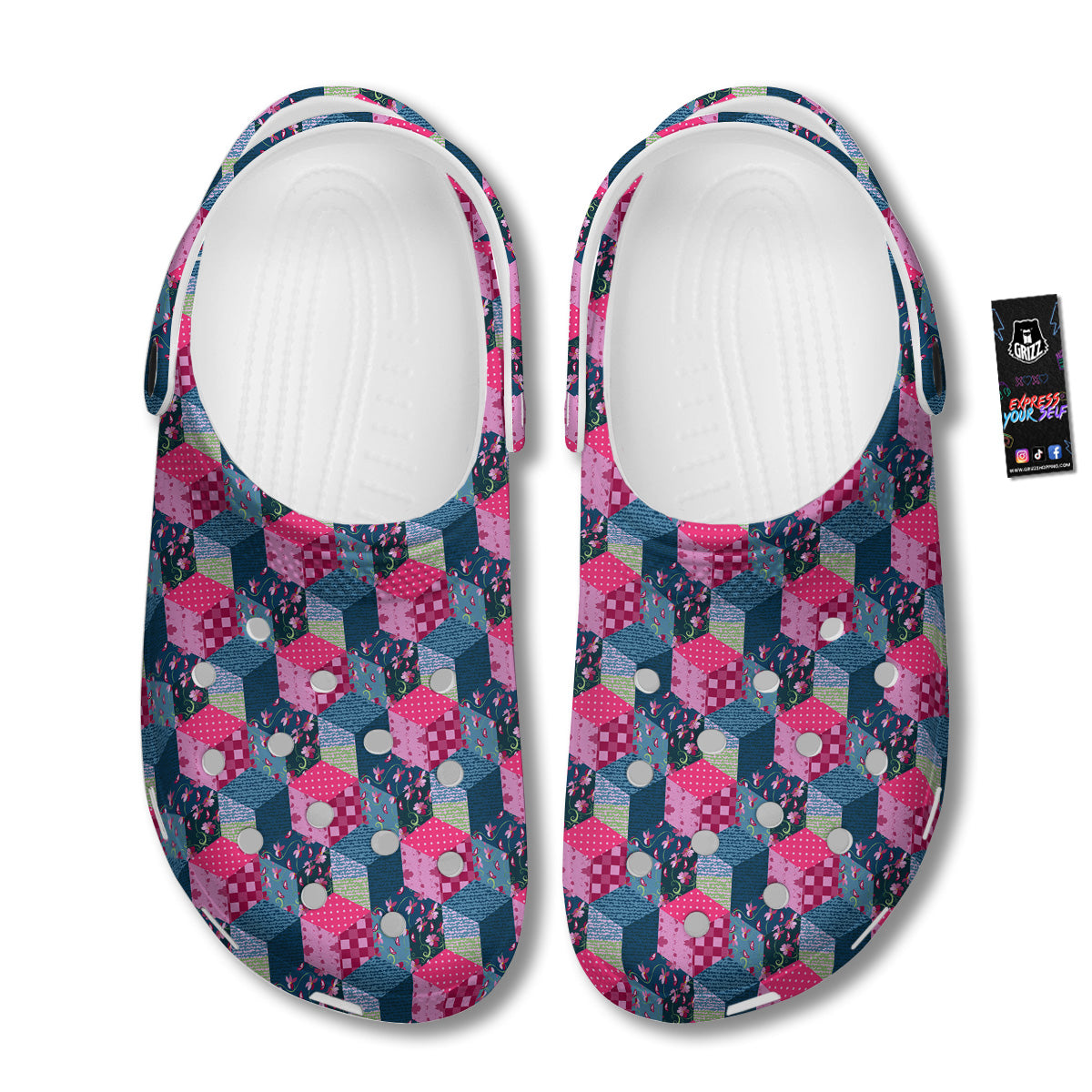 Cute Floral Patchwork Print Pattern Clog-grizzshop