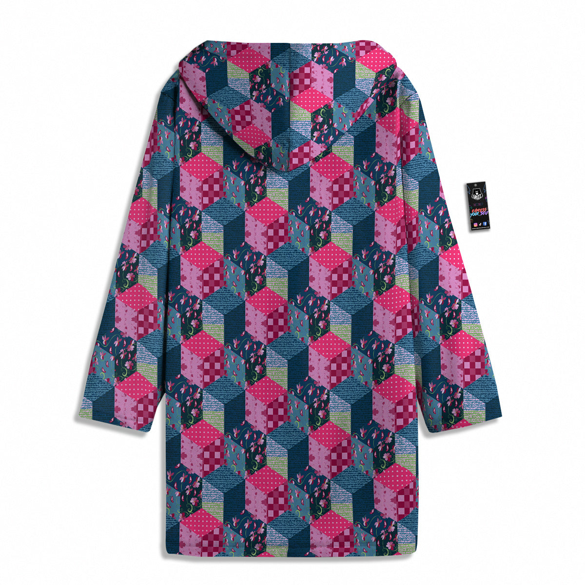 Cute Floral Patchwork Print Pattern Men's Windbreaker Jacket-grizzshop