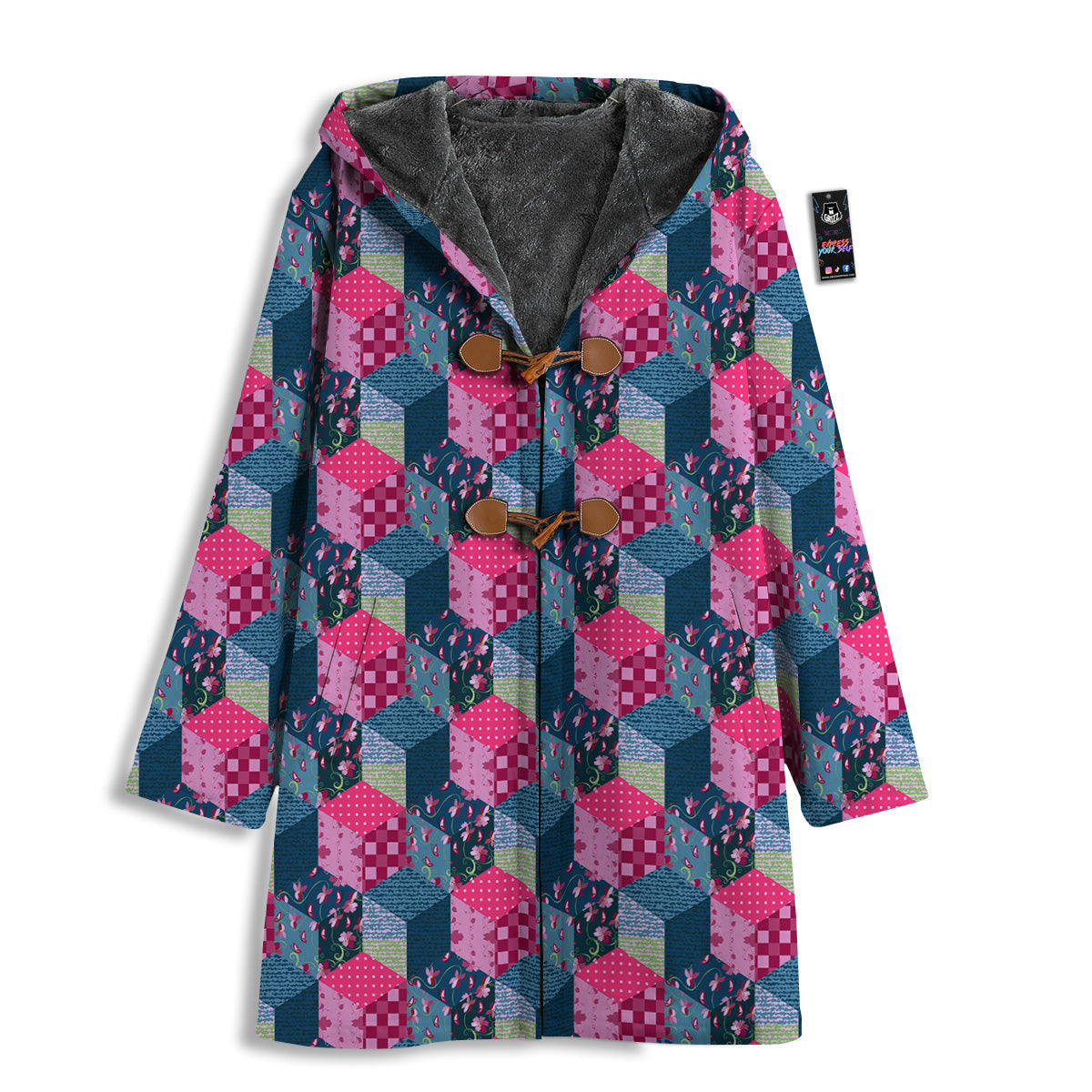 Cute Floral Patchwork Print Pattern Men's Windbreaker Jacket-grizzshop