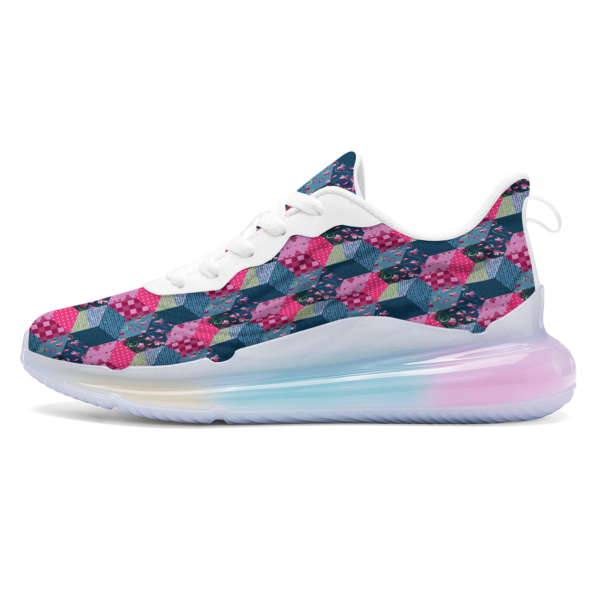 Cute Floral Patchwork Print Pattern Running Sneakers-grizzshop