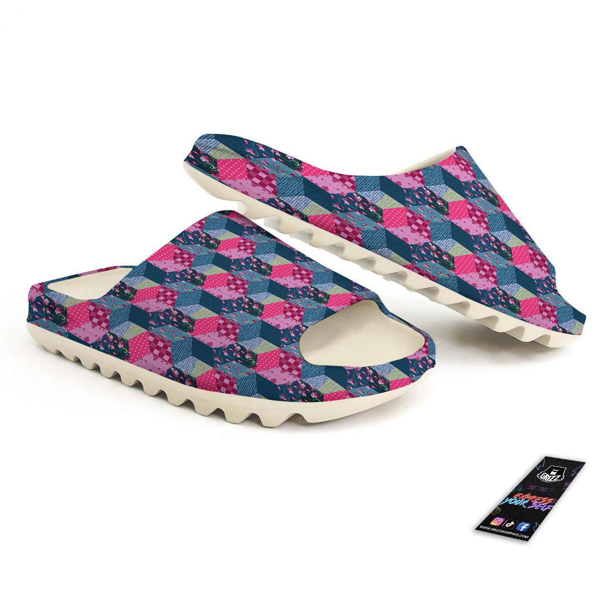 Cute Floral Patchwork Print Pattern Sandals-grizzshop
