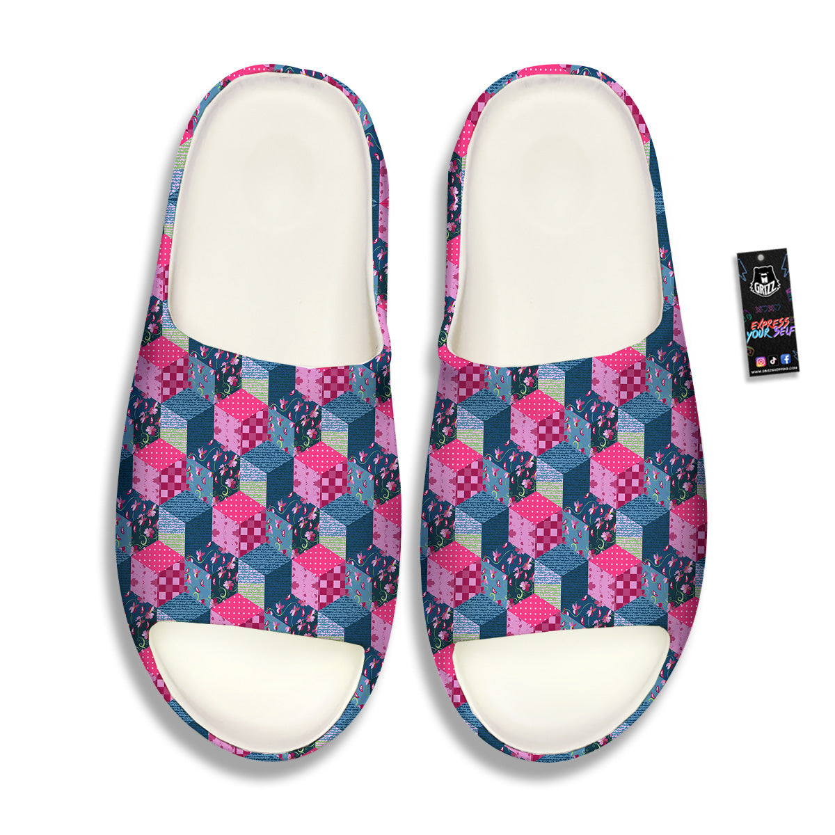 Cute Floral Patchwork Print Pattern Sandals-grizzshop