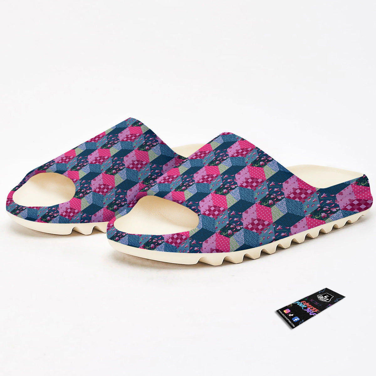 Cute Floral Patchwork Print Pattern Sandals-grizzshop