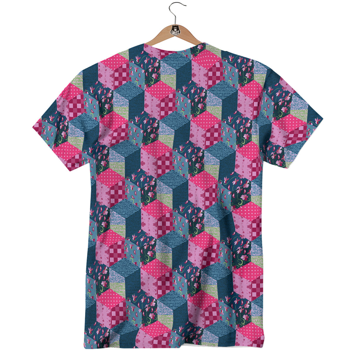 Cute Floral Patchwork Print Pattern T-Shirt-grizzshop