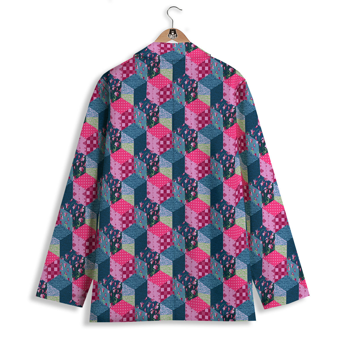 Cute Floral Patchwork Print Pattern Women's Blazer-grizzshop