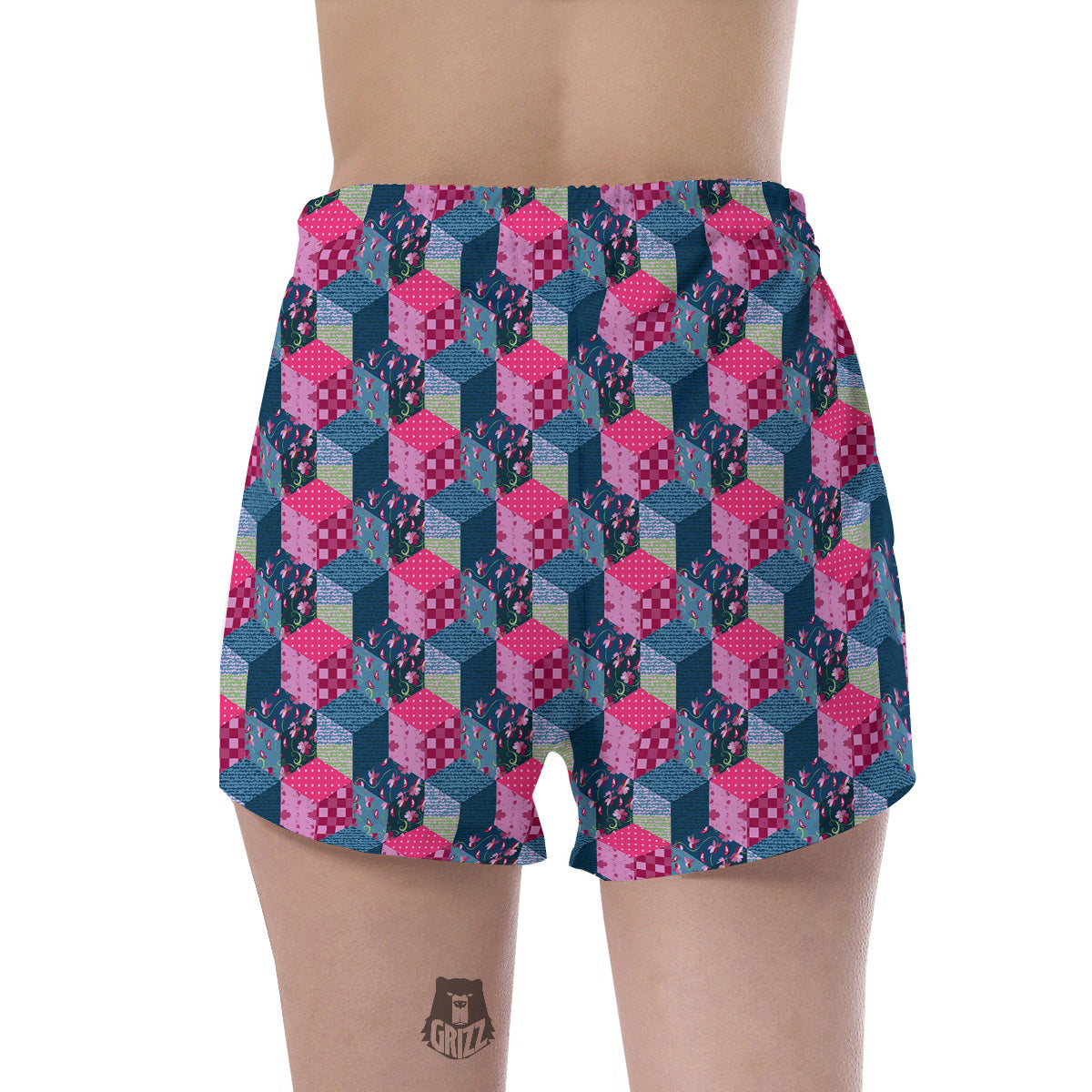 Cute Floral Patchwork Print Pattern Women's Shorts-grizzshop