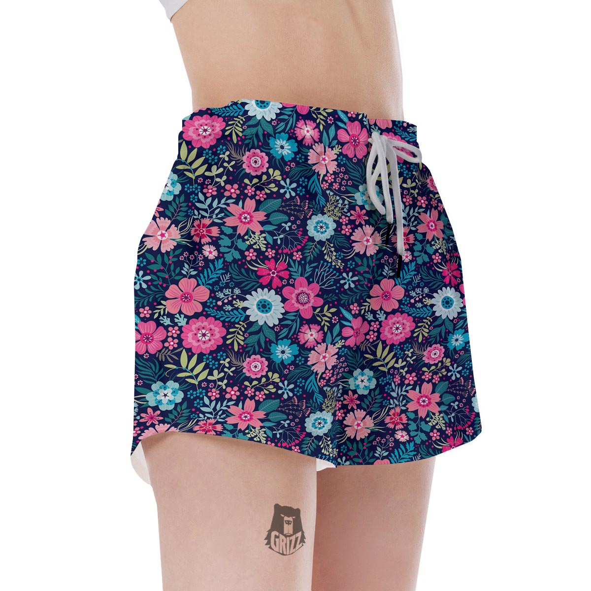 Cute Flower Floral Print Women's Shorts-grizzshop