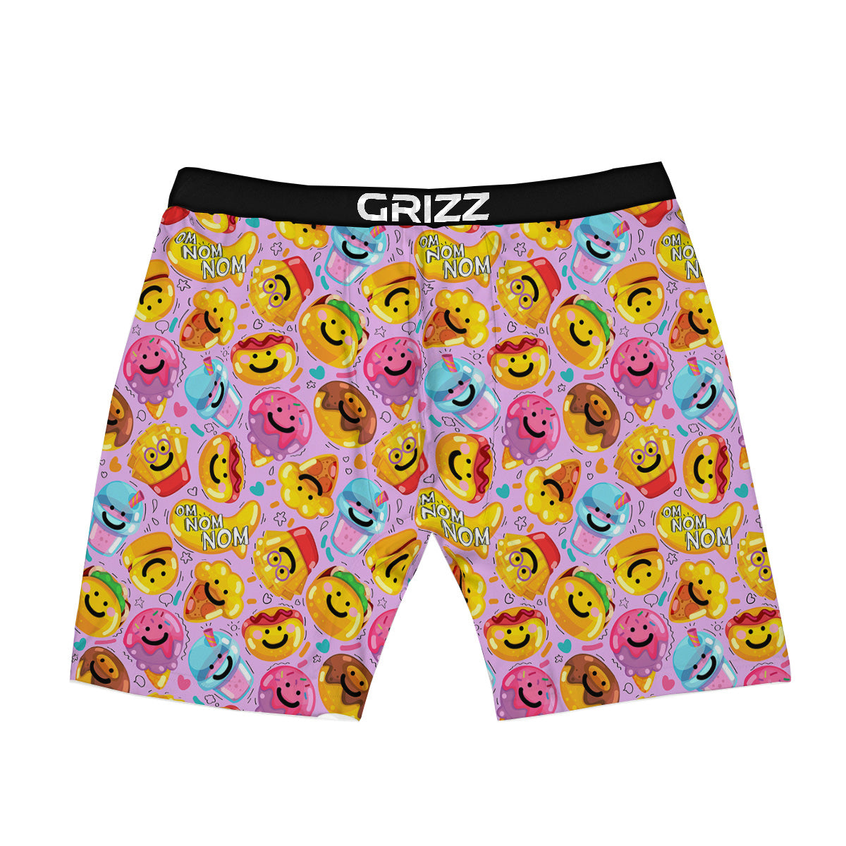 Cute Food Emoji Print Pattern Boxer Briefs-grizzshop