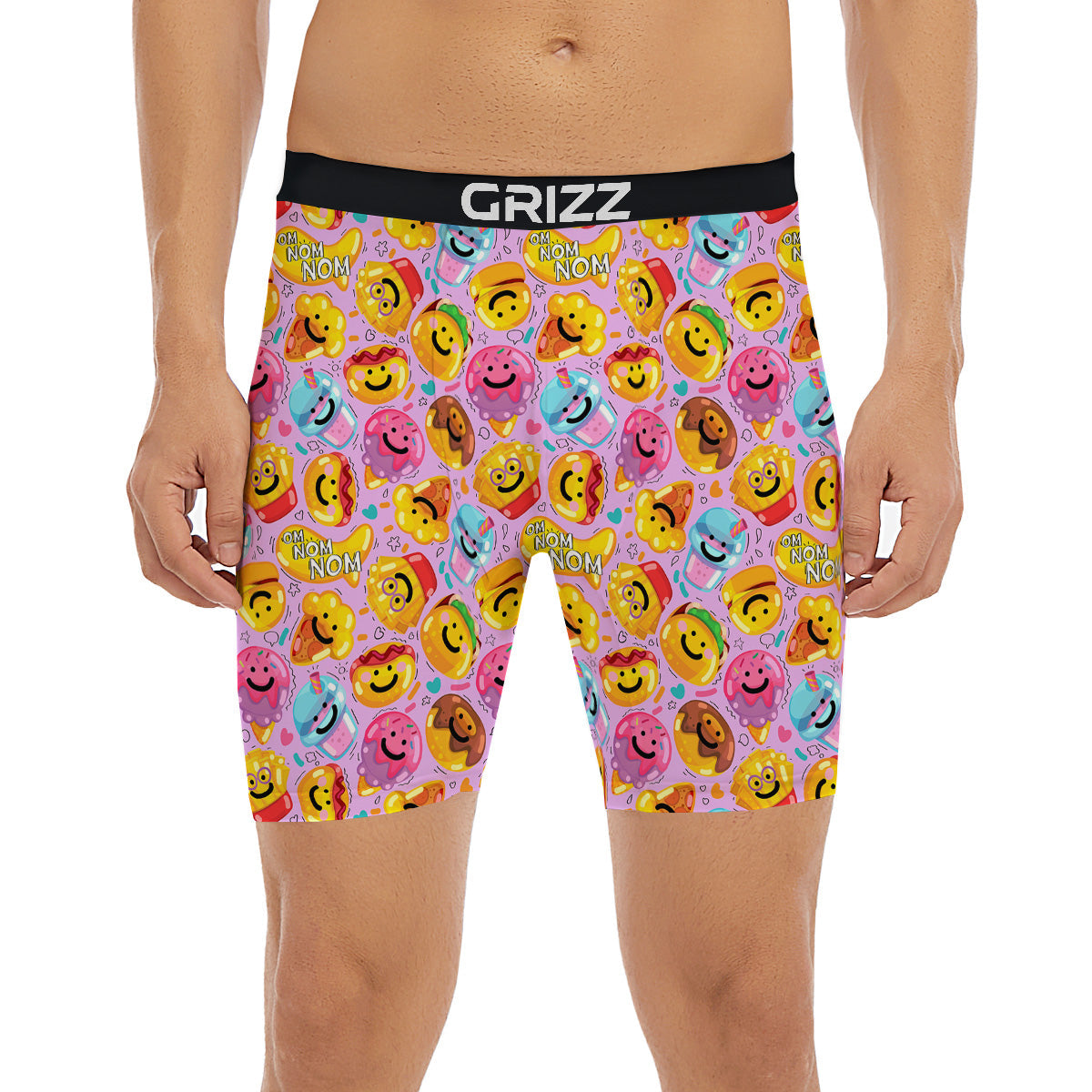 Cute Food Emoji Print Pattern Boxer Briefs-grizzshop