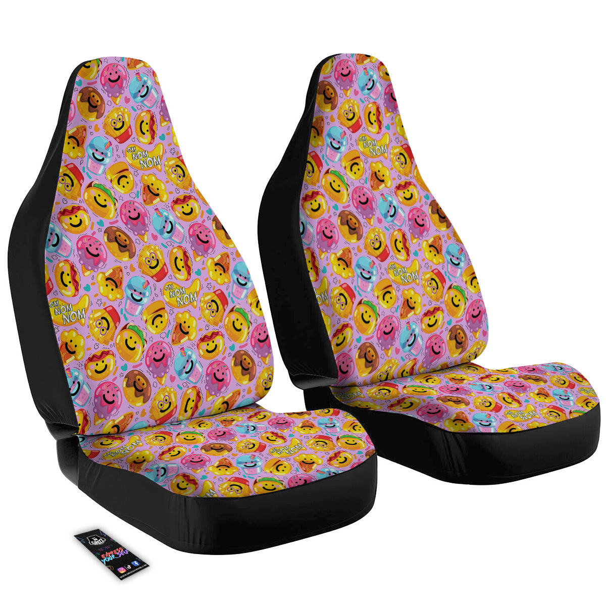 Cute Food Emoji Print Pattern Car Seat Covers-grizzshop