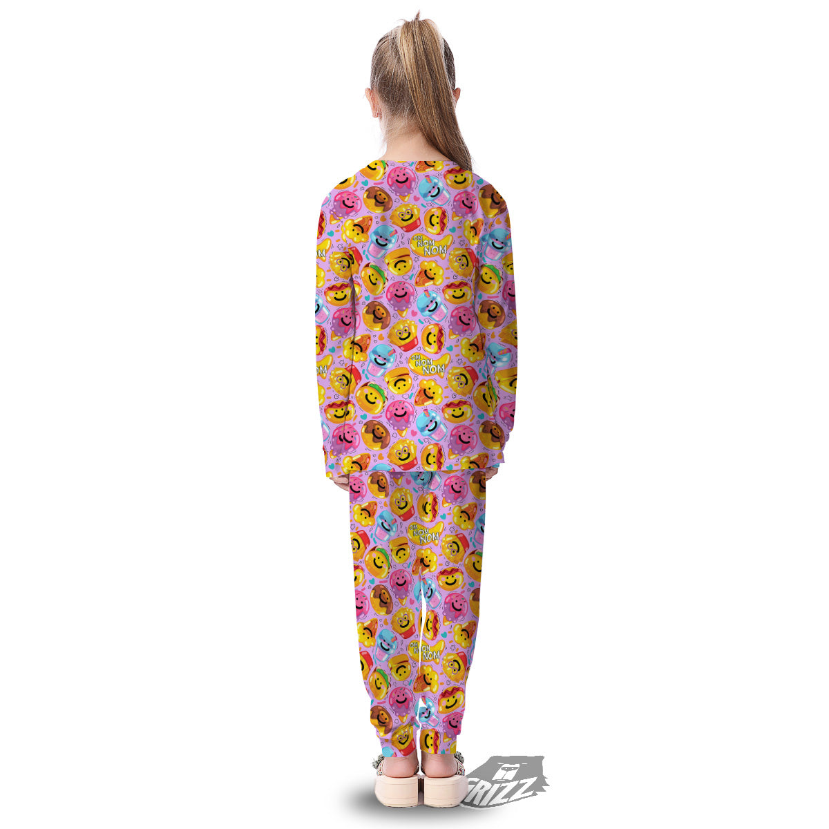 Cute Food Emoji Print Pattern Kid's Pajamas-grizzshop