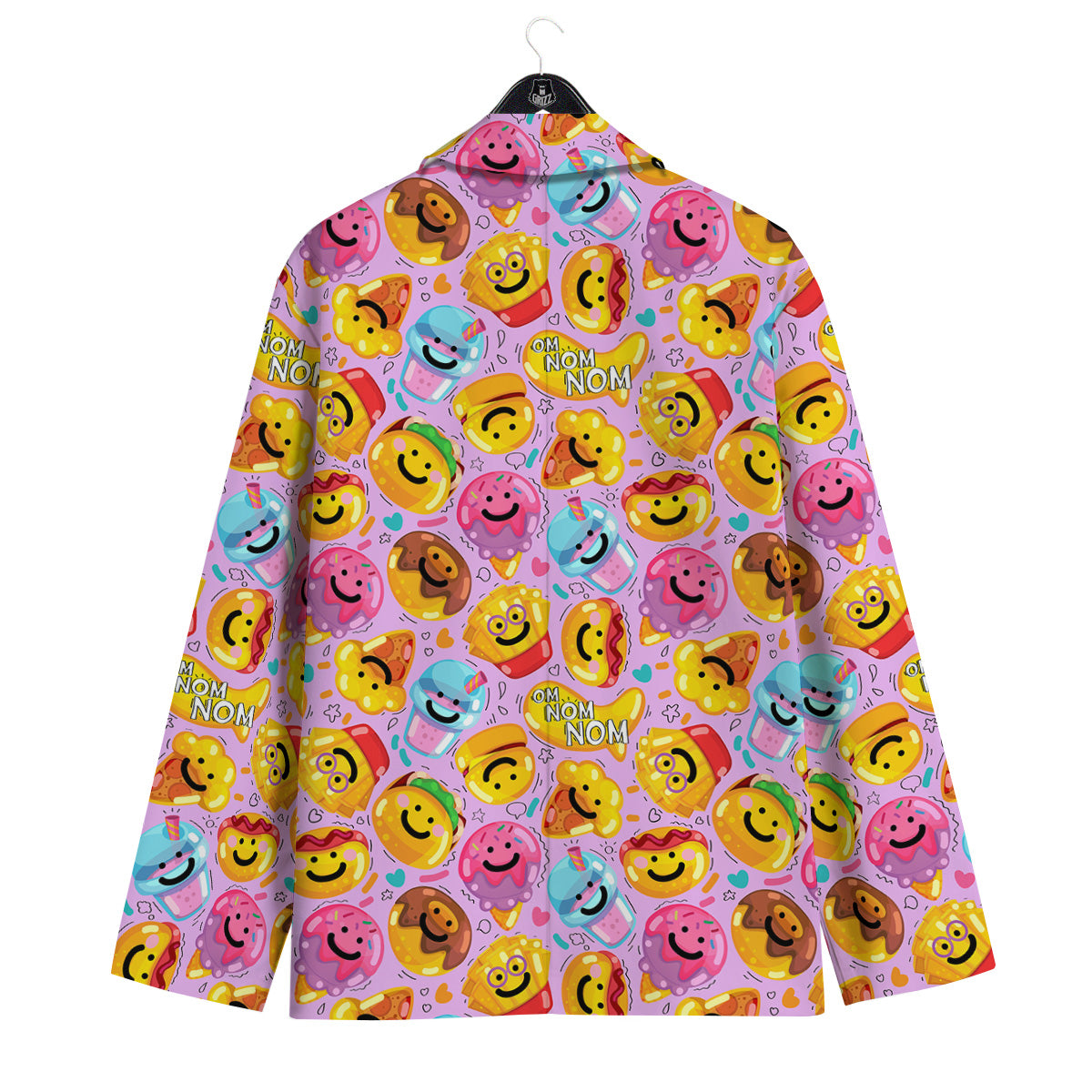 Cute Food Emoji Print Pattern Men's Sport Coat-grizzshop