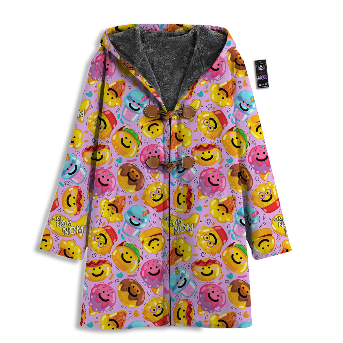 Cute Food Emoji Print Pattern Men's Windbreaker Jacket-grizzshop