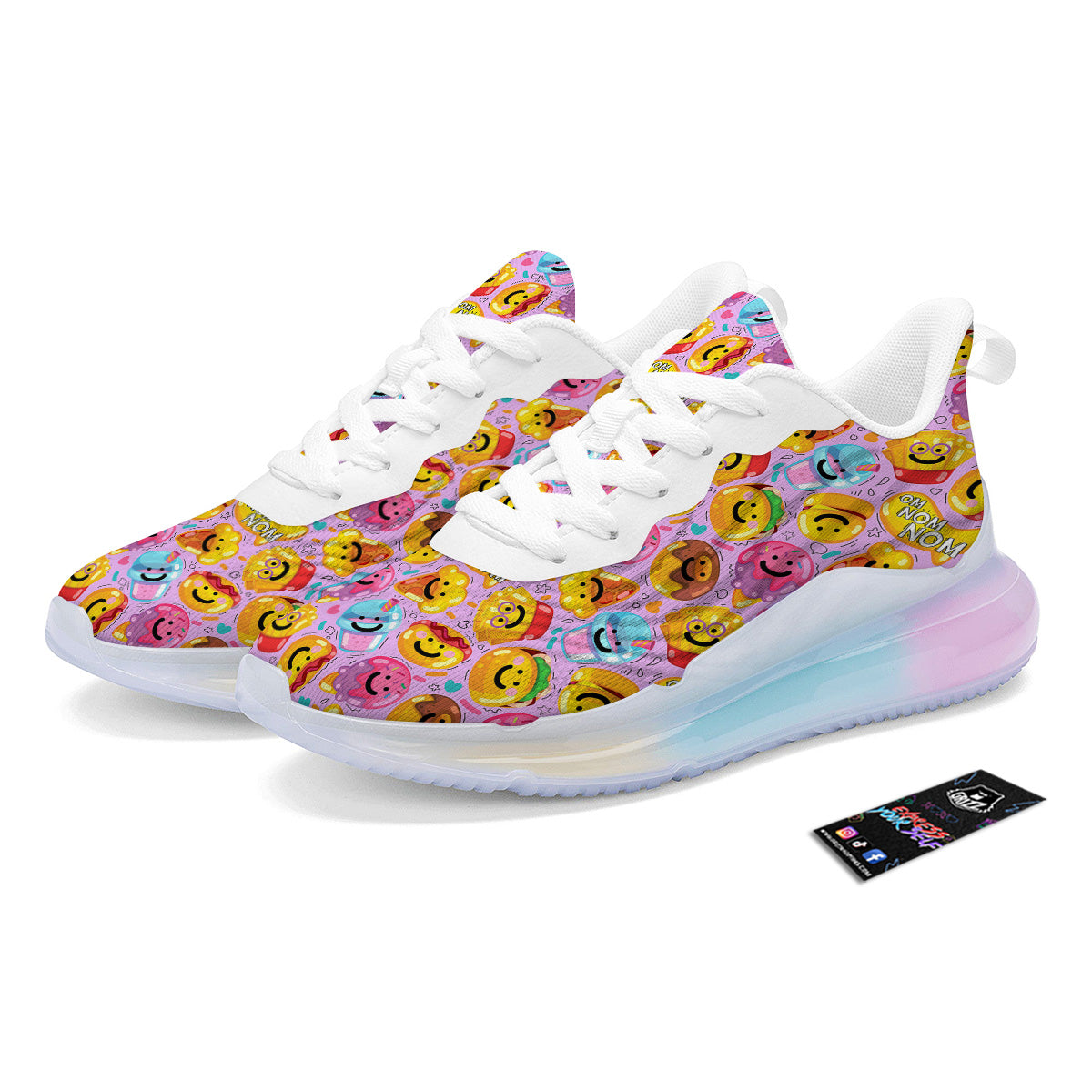 Cute Food Emoji Print Pattern Running Sneakers-grizzshop