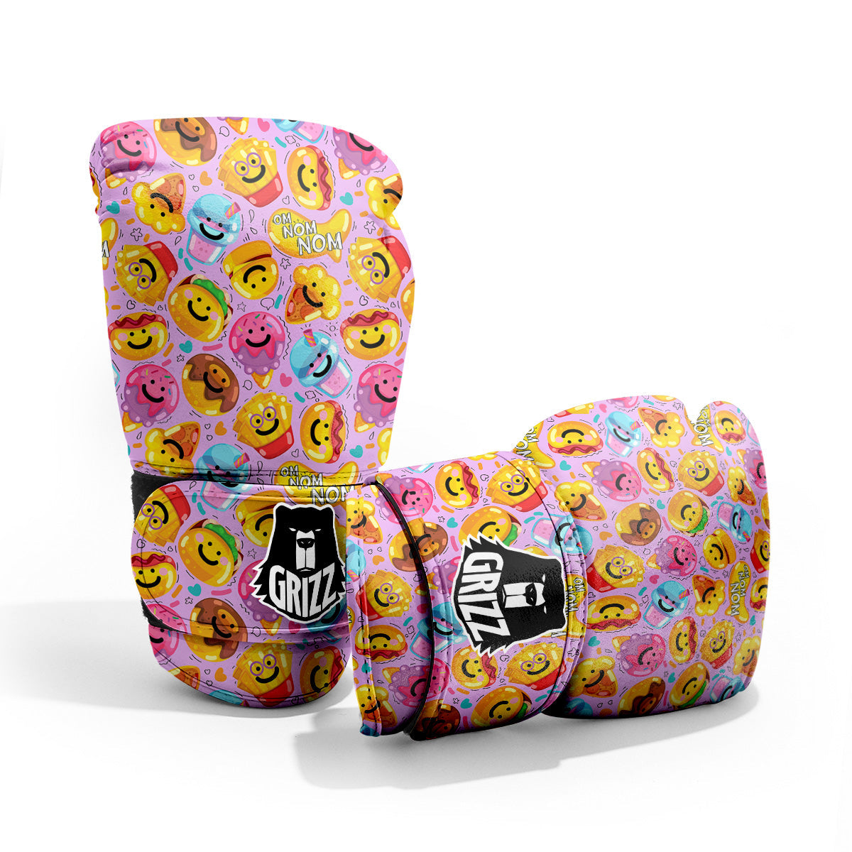 Cute Food Emoji Print Pattern Pro Boxing Glove