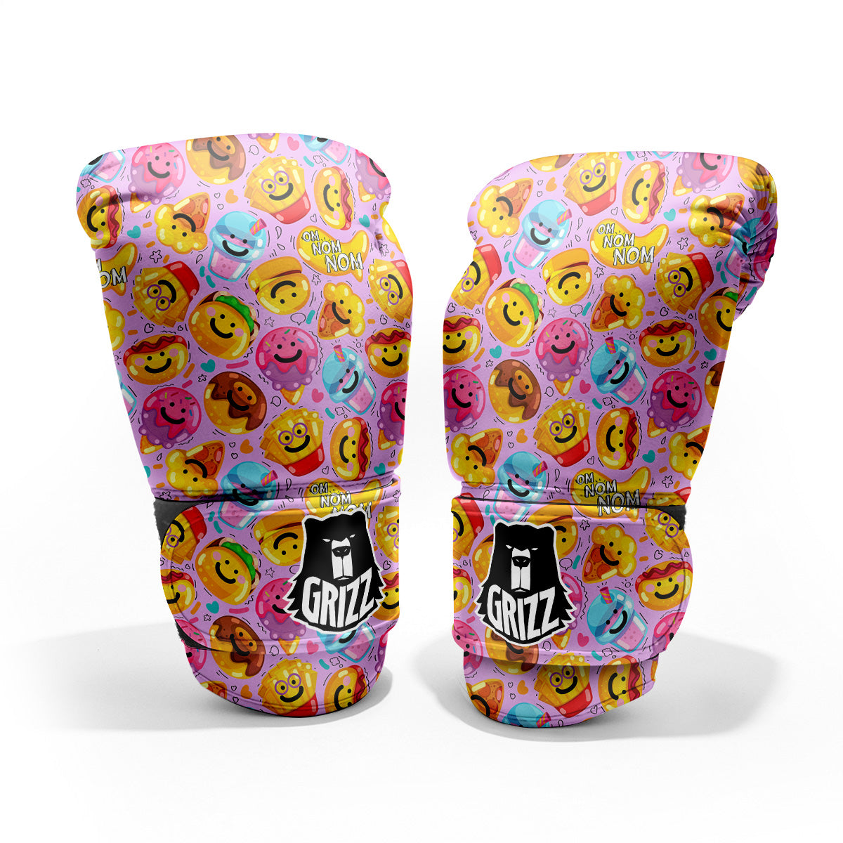 Cute Food Emoji Print Pattern Pro Boxing Glove